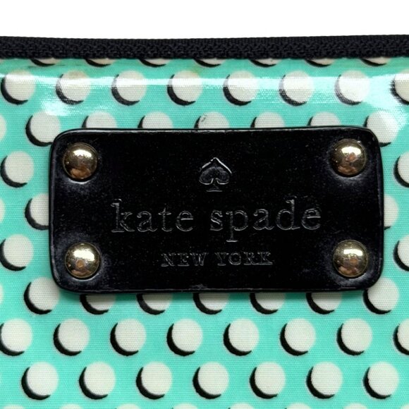 Kate Spade Tablet Case Mint Green White Polka Dots Black Trim - Picture 8 of 9